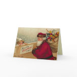 Cute Vintage Santa Christmas Card