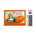 Cute Vintage Thanksgiving Art Greeting Cards postage by CustomizeACard Cute Vintage Thanksgiving Art Greeting Cards postage