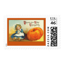 Cute Vintage Thanksgiving Art Greeting Cards postage