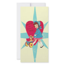 Cute Vintage Valentines Day card Personalized Photo Card