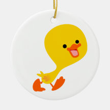 Cute Walking Cartoon Duckling Ornament
