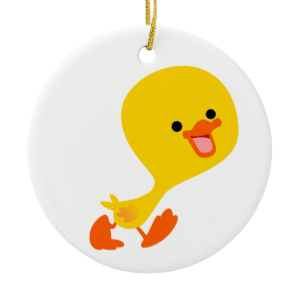 Cute Walking Cartoon Duckling Ornament