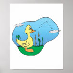 cute wandering duck posters