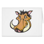 Cute Warthog Cartoon Shirt Greeting Card