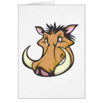Cute Warthog Cartoon Shirt Cards
