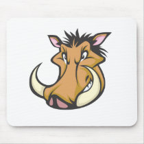 Cute Warthog Cartoon Shirt Mousepads