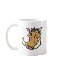 Cute Warthog Cartoon Shirt Coffee Mugs