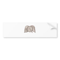Cute Watercolor Cartoon Elephant Bumper Sticker bumper stickers