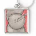 Cute Watercolor Cartoon Elephant Keychain by sarahwolf2 Cute Watercolor Cartoon Elephant Keychain