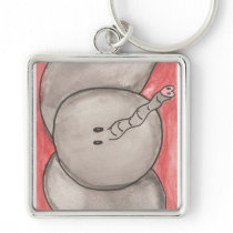 Cute Watercolor Cartoon Elephant Keychain