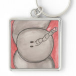 Cute Watercolor Cartoon Elephant Keychain
