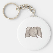 Cute Watercolor Cartoon Elephant Keychain