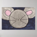 Cute Watercolor Mouse Poster posters