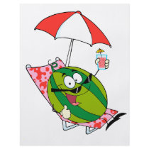 cute watermelon character lounging with juice flyers