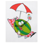 cute watermelon character lounging with juice flyers