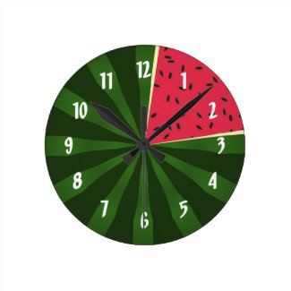 Cute Watermelon Summertime Melon Clock