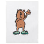 cute waving bear in sneakers full color flyer