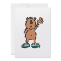 cute waving bear in sneakers announcements