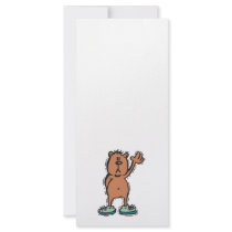 cute waving bear in sneakers customized rack card