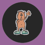 cute waving bear in sneakers