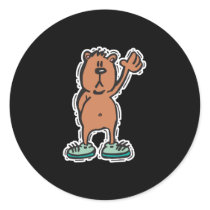 cute waving bear in sneakers stickers by doonidesignsanimals cute waving bear in sneakers stickers