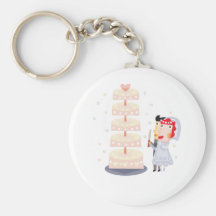 Cute, "Wedding Cake" design Key Chain