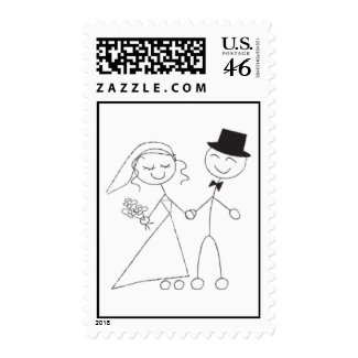 Cute Wedding Couple Postage Stamp stamp