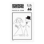 Cute Wedding Couple Postage Stamp Bride And Groom
