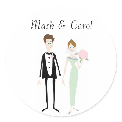 Cute Wedding Couple Stickers