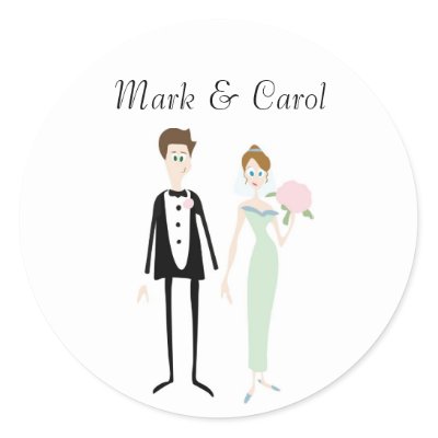 Cute Wedding Couple Stickers by mrssocolov2 a cute couple