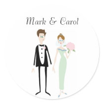 Cute Wedding Couple Stickers