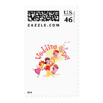 Cute "Wedding Day" design postage