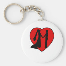 Cute, "Wedding Heart" design Key Chains
