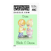 Cute Wedding Postage Template stamps