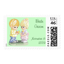 Cute Wedding Postage Template postage