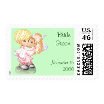 Cute Wedding Postage Template stamps