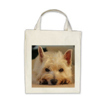 Cute West Highland Terrier Dog Shopping Bag
