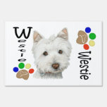 Cute West Highland White Terrier Dog Yard Sign