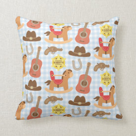 Cute Western Cowboy Pattern Nursery Room Decor Pillow