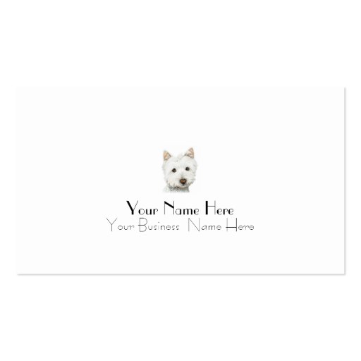 Cute Westie Dog Business Card (back side)