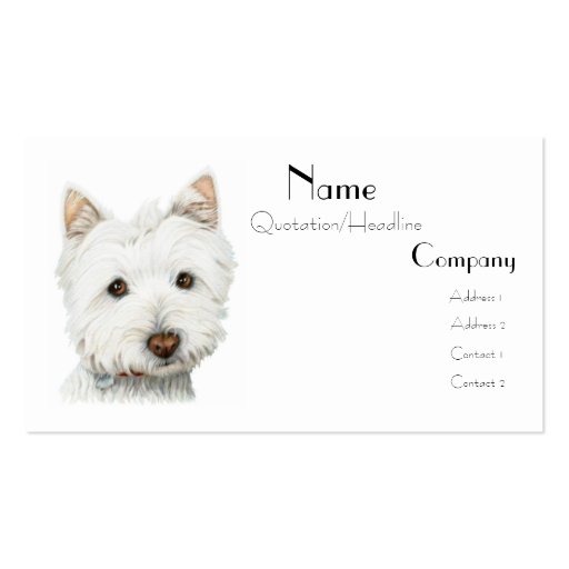 Cute Westie Dog Business Card