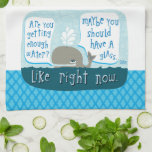 cute whale dish towel
