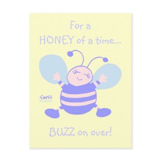 Cute Whimsical Baby's Birthday Party Invitation postcard