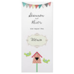 Cute Whimsical Birds And Birdhouse Menu rack cards