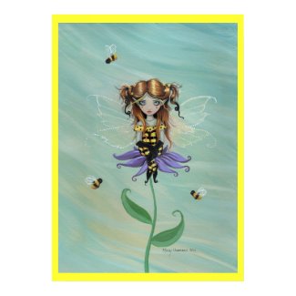 Cute Whimsical Bumble Bee Fairy Fantasy Poster print