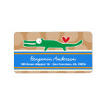 Cute Whimsical Cartoon Alligator Address Labels