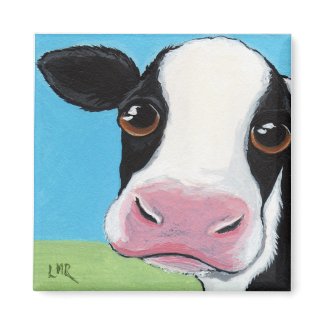 Cute Whimsical Cow Magnet magnet