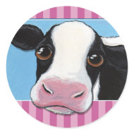 Cute Whimsical Cow Stickers / Envelope Seals sticker
