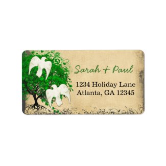 Cute Whimsical Emerald Green Heart Leafed Tree zazzle_label