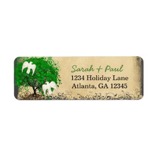 Cute Whimsical Emerald Green Heart Leafed Tree zazzle_label